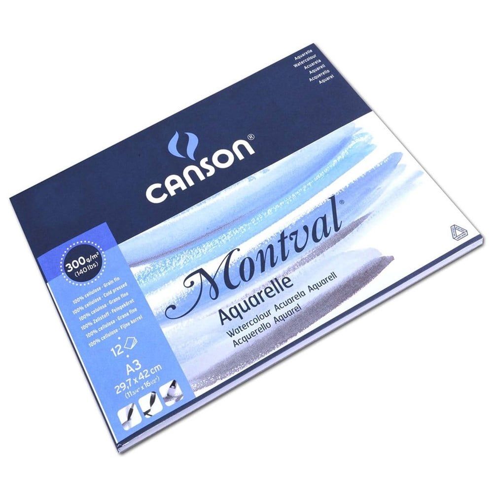  Canson Montval Suluboya Blok Grenli 300 Gr 12 Sayfa A3