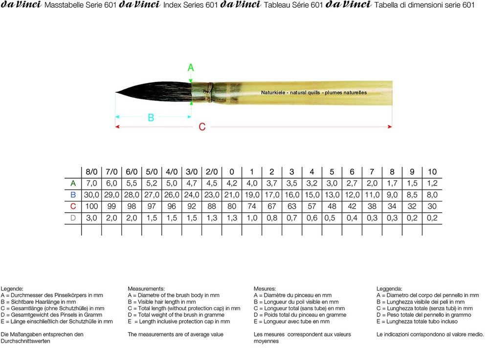  Da Vinci Sincap Kılı Seri 601 No:1