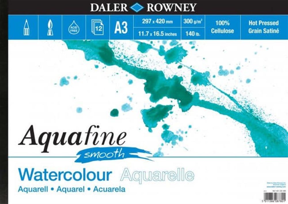 Daler Rowney Aquafine Smooth Pad A3 300gr 12 Sh