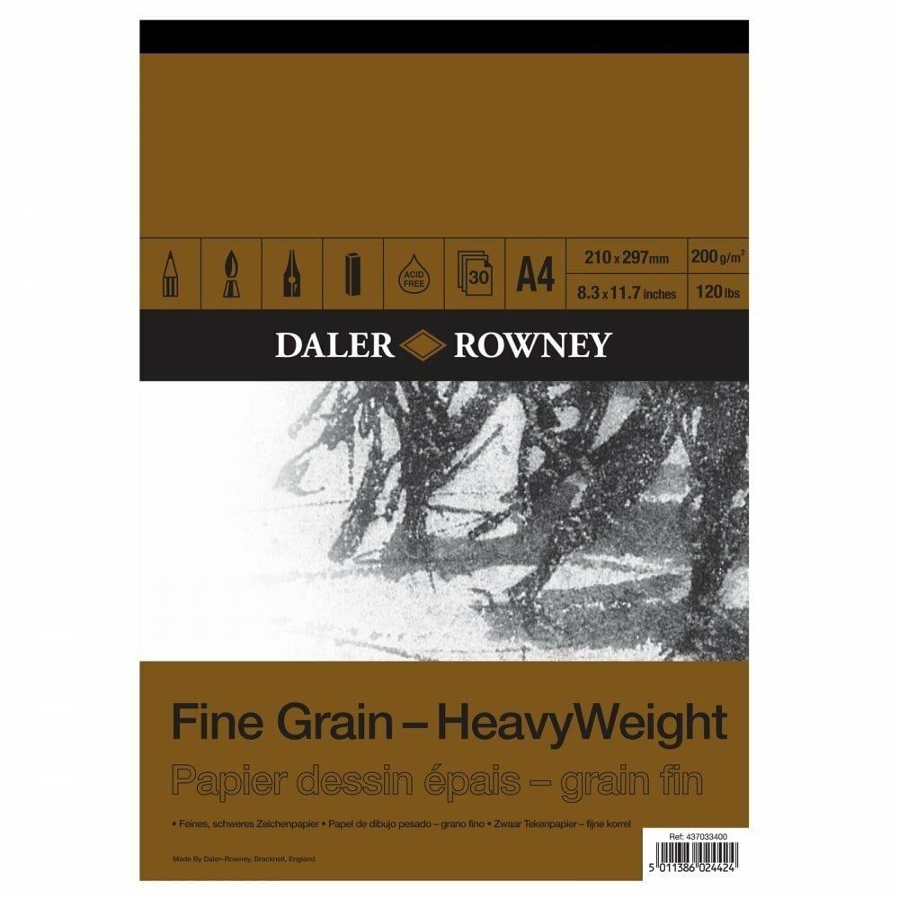 Daler Rowney Fine Grain Heavyweight Pad A4 200Gr 30Sh