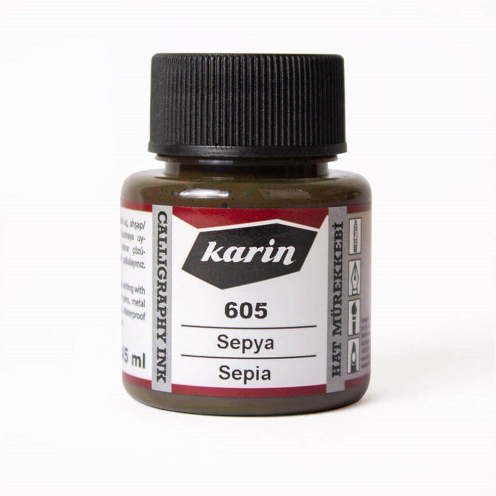 Karin Hat Mürekkebi 605 Sepya 45 ml