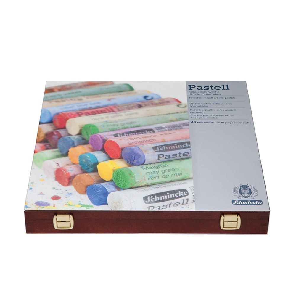  Schmincke Artist Soft Pastel Ahşap Kutulu Pastel Boya Seti Genel Amaçlı 45 Renk 77245