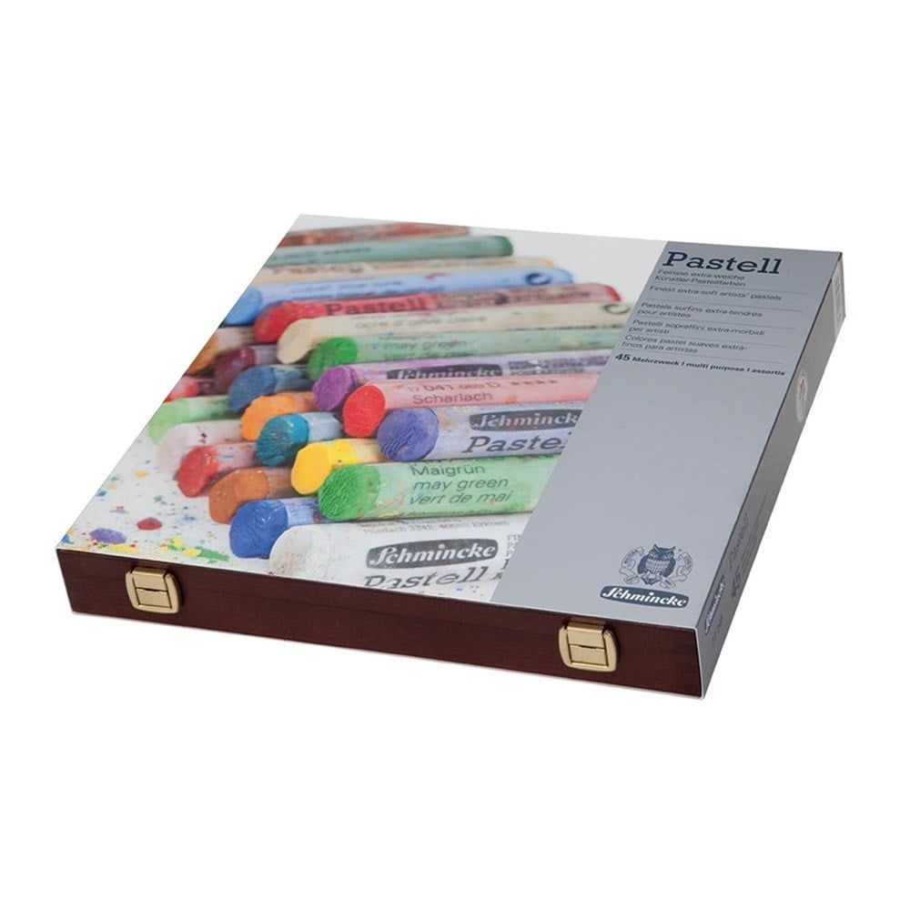  Schmincke Artist Soft Pastel Ahşap Kutulu Pastel Boya Seti Genel Amaçlı 45 Renk 77245