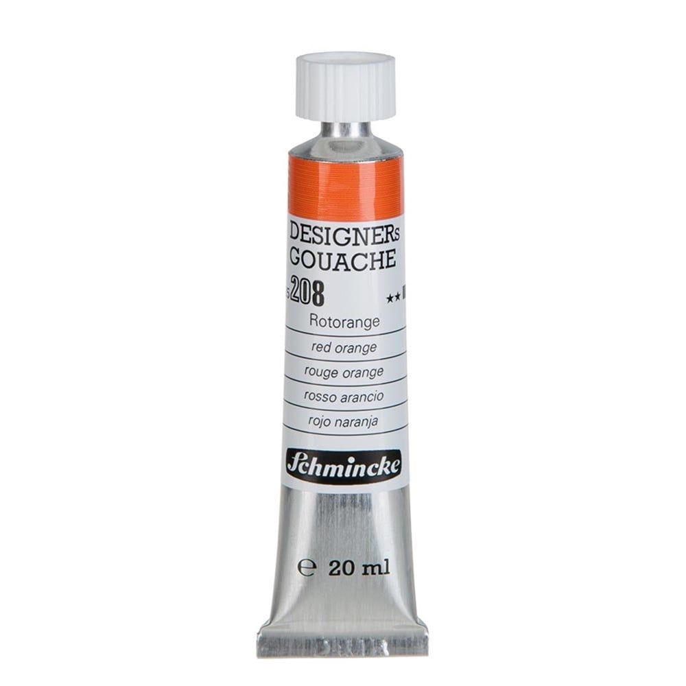 Schmincke Hks Designers' Gouache Guaj Boya 20 ml Tüp 208 Red Orange