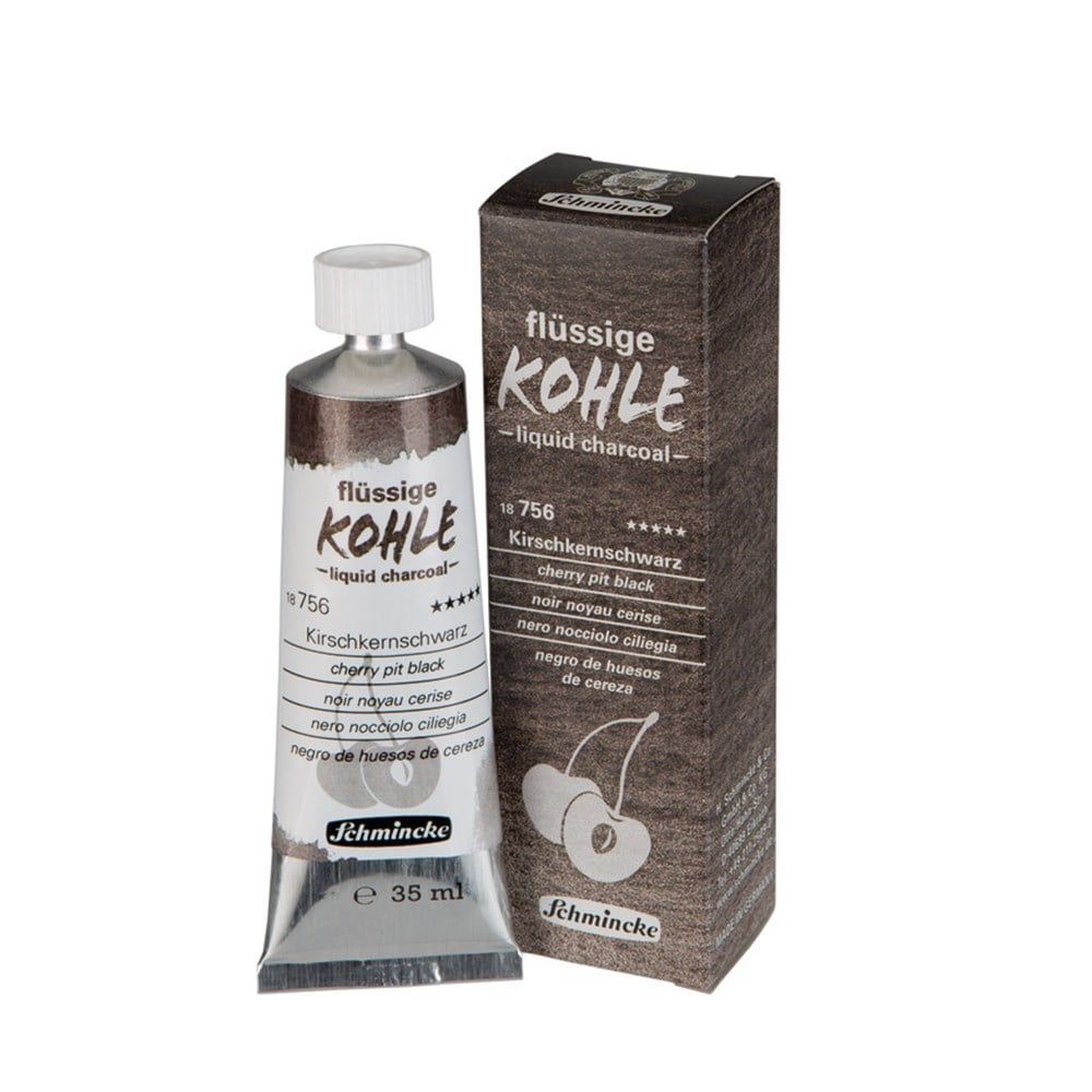 Schmincke Kohle Liquid Charcoal Sıvı Kömür Cherry Pit Black