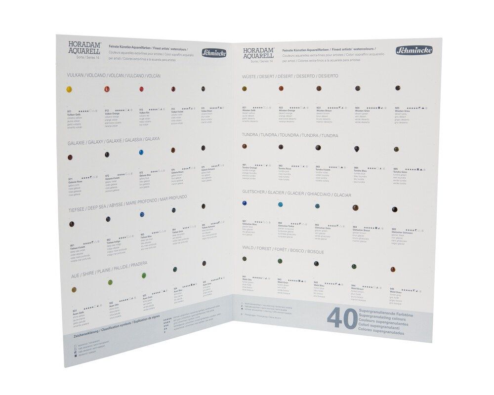 Schmincke Samples Dot Card 40 Colours Supergranulation