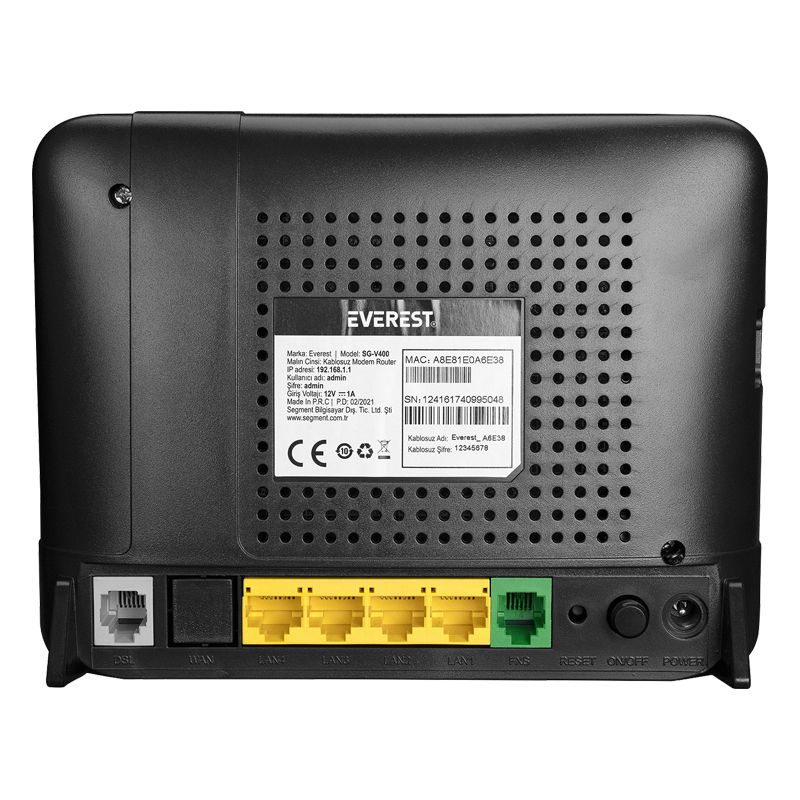  EVEREST SG-V400 2.4GHZ 300 MBPS KABLOSUZ VDSL/ADSL2+ VOIP MODEM ROUTER