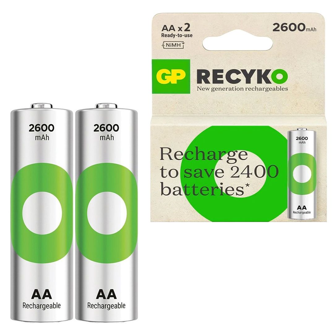 GP 2600 R6 AA KALEM ŞARJLI PİL 2Lİ BLS PAKET RECYKO YEŞİL