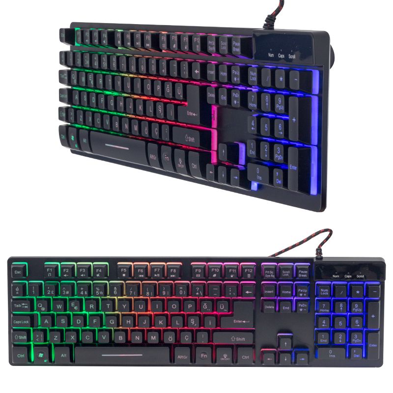  HELLO HL-18744 METAL KASA RGB IŞIKLI KABLOLU OYUNCU Q KLAVYE ZYG-800