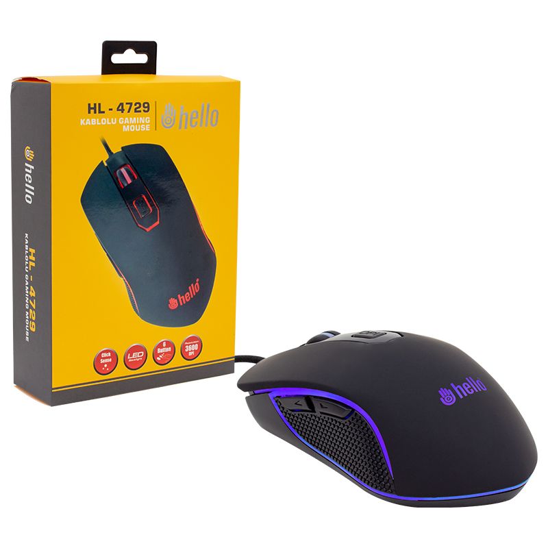  HELLO HL-4729 KABLOLU OYUNCU GAMING MOUSE