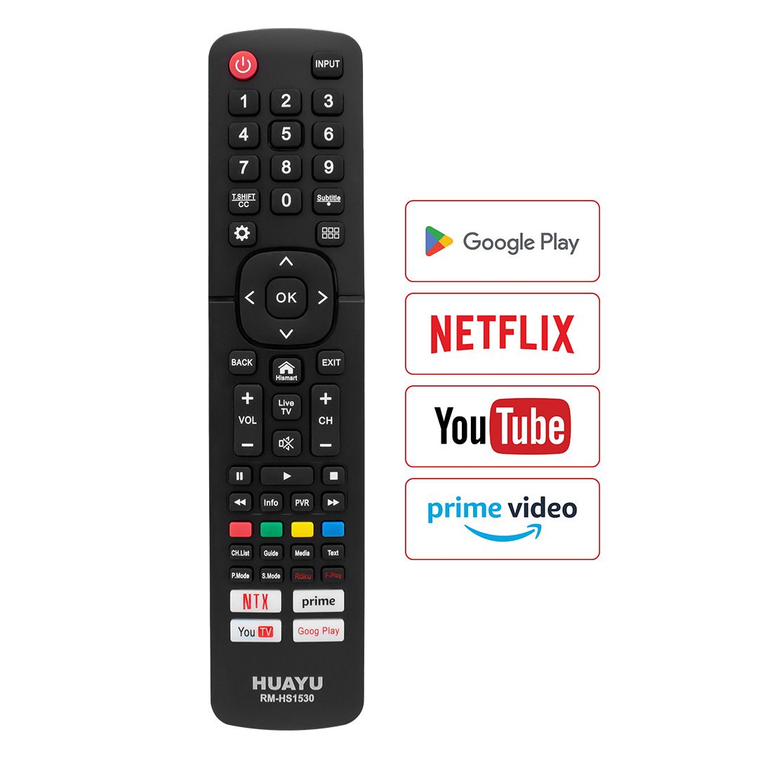 HUAYU KL HISENSE RM-HS1530 NETFLIX- YOUTUBE- PRIME VIDEO- GOOGLE PLAY TUŞLU UNIVERSAL LCD-LED TV KUMANDA