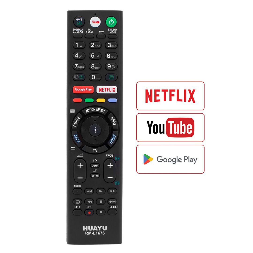  HUAYU KL RM-L1676 SONY GOOGLE PLAY- NETFLIX - YOUTUBE TUŞLU UNIVERSAL LCD-LED TV KUMANDA