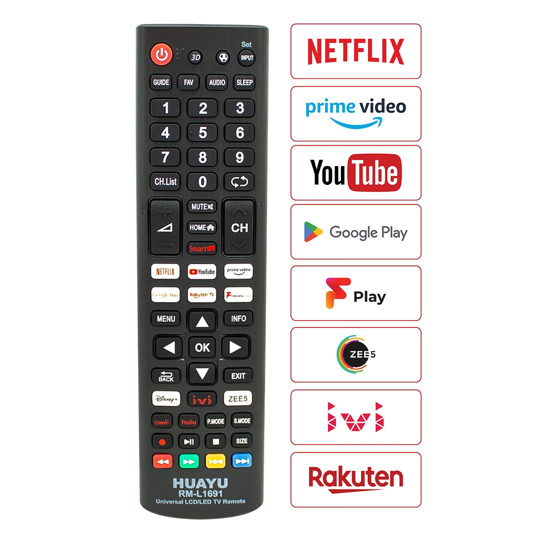  HUAYU KL RM-L1691 NETFLIX-YOUTUBE-GOOGLE PLAY TUŞLU UNIVERSAL LCD LED TV KUMANDA