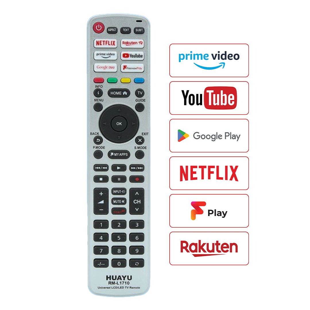 HUAYU KL RM-L1710 UNIVERSAL NETFLIX-PRIME VIDEO-YOUTUBE-RAKUTEN TV-GOOGLE PLAY TUŞLU LCD LED TV KUMANDASI