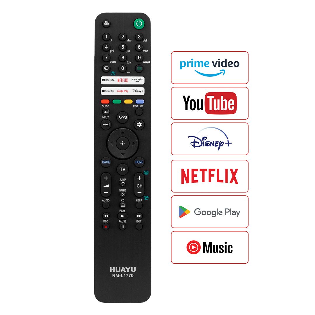 HUAYU KL RM-L1770 SONY YOUTUBE-PRIME VIDEO-GOOGLE PLAY-NETFLIX-DISNEY TUŞLU LCD-LED TV KUMANDA