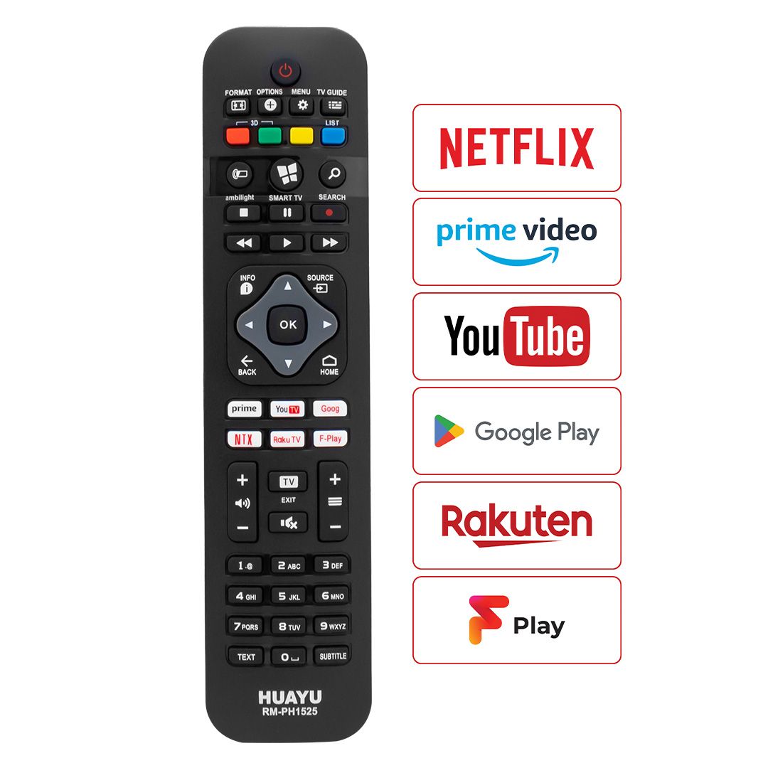  HUAYU KL RM-PH1525 PHILIPS NETFLIX- YOUTUBE- PRIME VIDEO TUŞLU UNIVERSAL LCD-LED TV KUMANDA