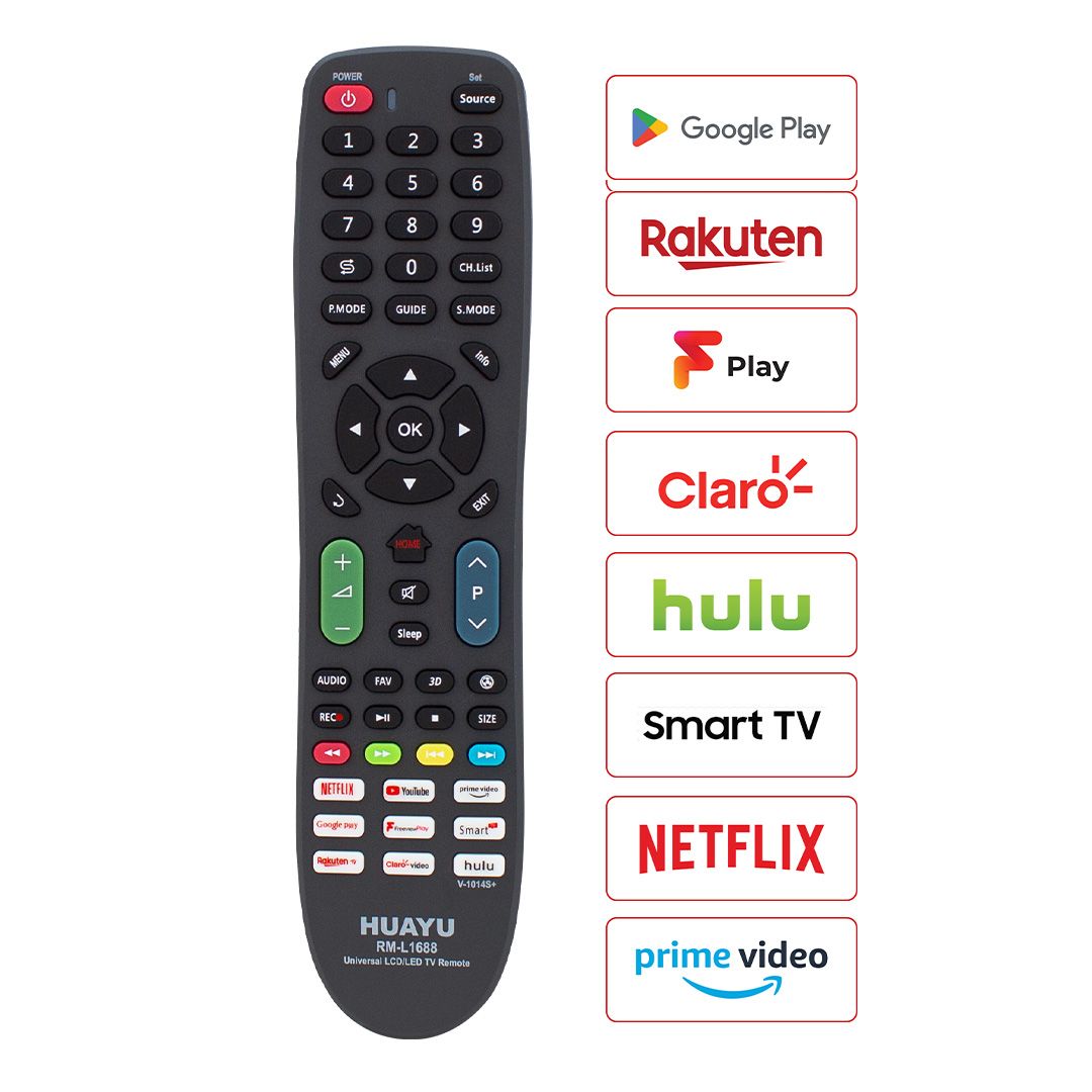 HUAYU RM-L1688 (V-1014S) NETFLIX-YOUTUBE-PRIME VIDEO-GOOGLE PLAY TUŞLU LCD-LED TV UNIVERSAL KUMANDA