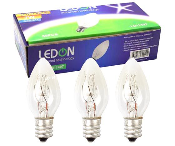 LEDON LD-1407 PARFÜM AMPUL ŞEFFAF 7W TEK E14 DUY (50LİK KUTU)