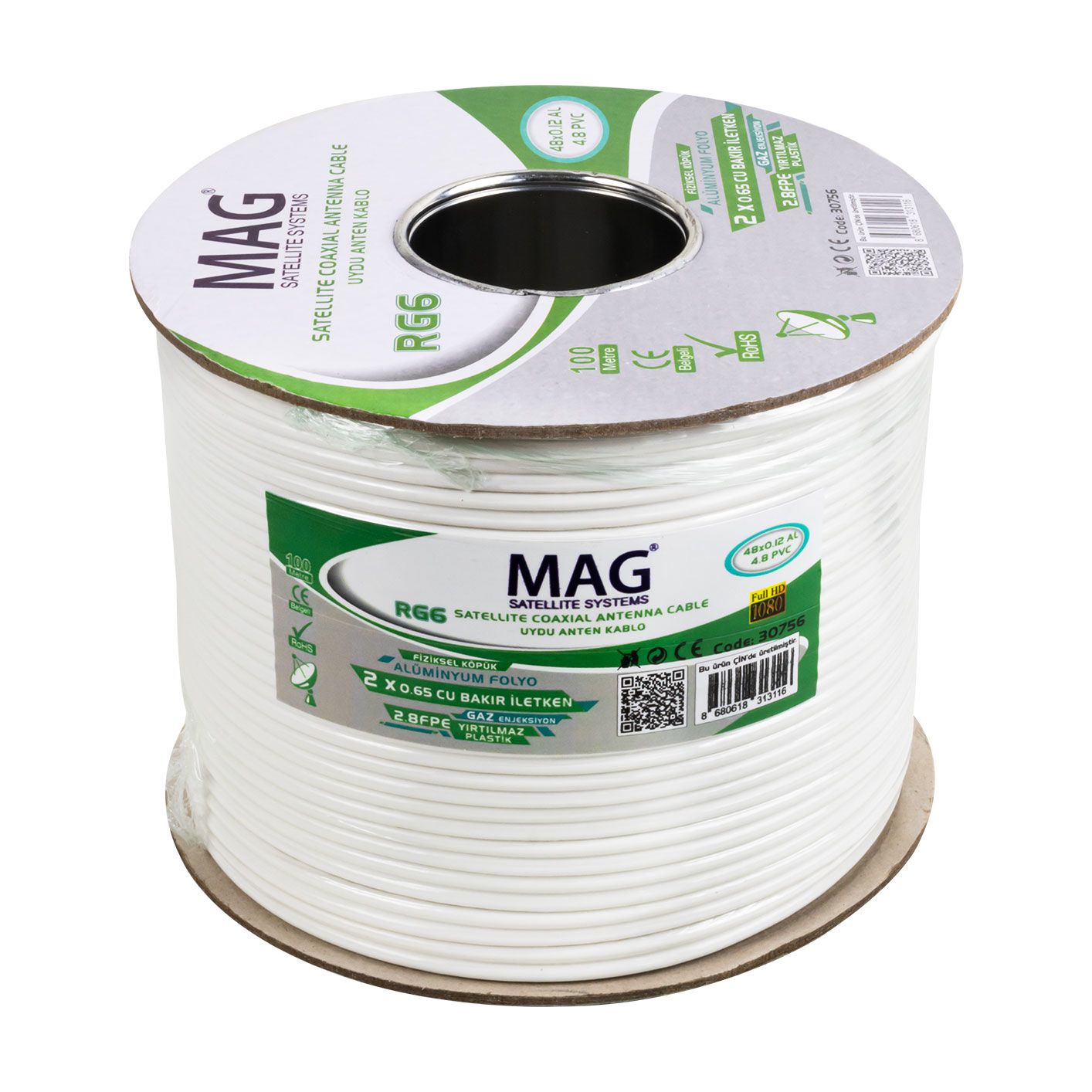  MAG RG59 FA MİNİ DUAL BİTİŞİK 48 TEL ANTEN KABLOSU (100 METRE)