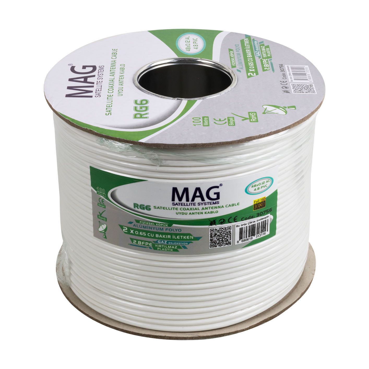  MAG RG59 FA MİNİ DUAL BİTİŞİK 48 TEL ANTEN KABLOSU (100 METRE)