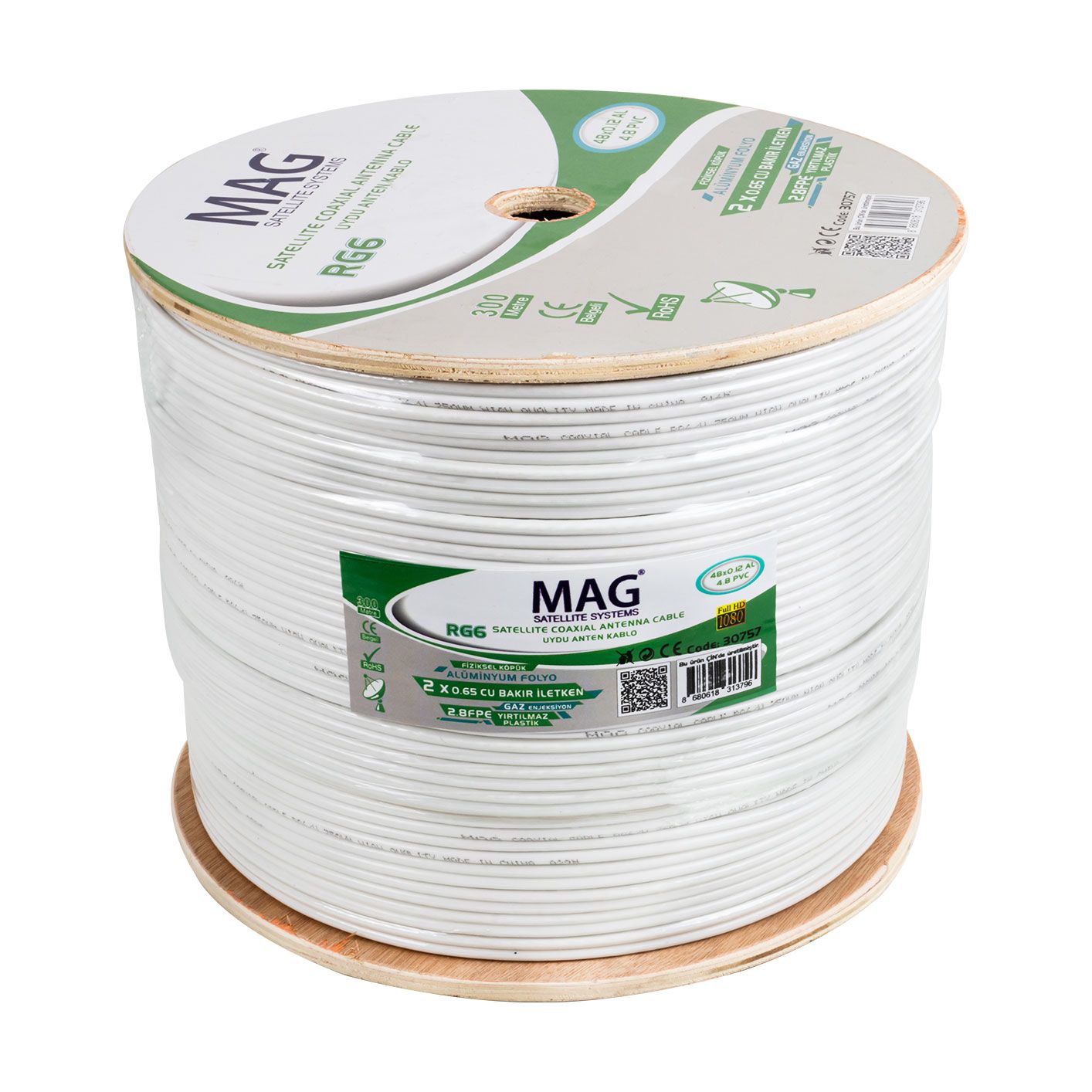  RG59 FA MİNİ MERSAT DUAL BİTİŞİK ANTEN KABLO 48 TEL (300 METRE)
