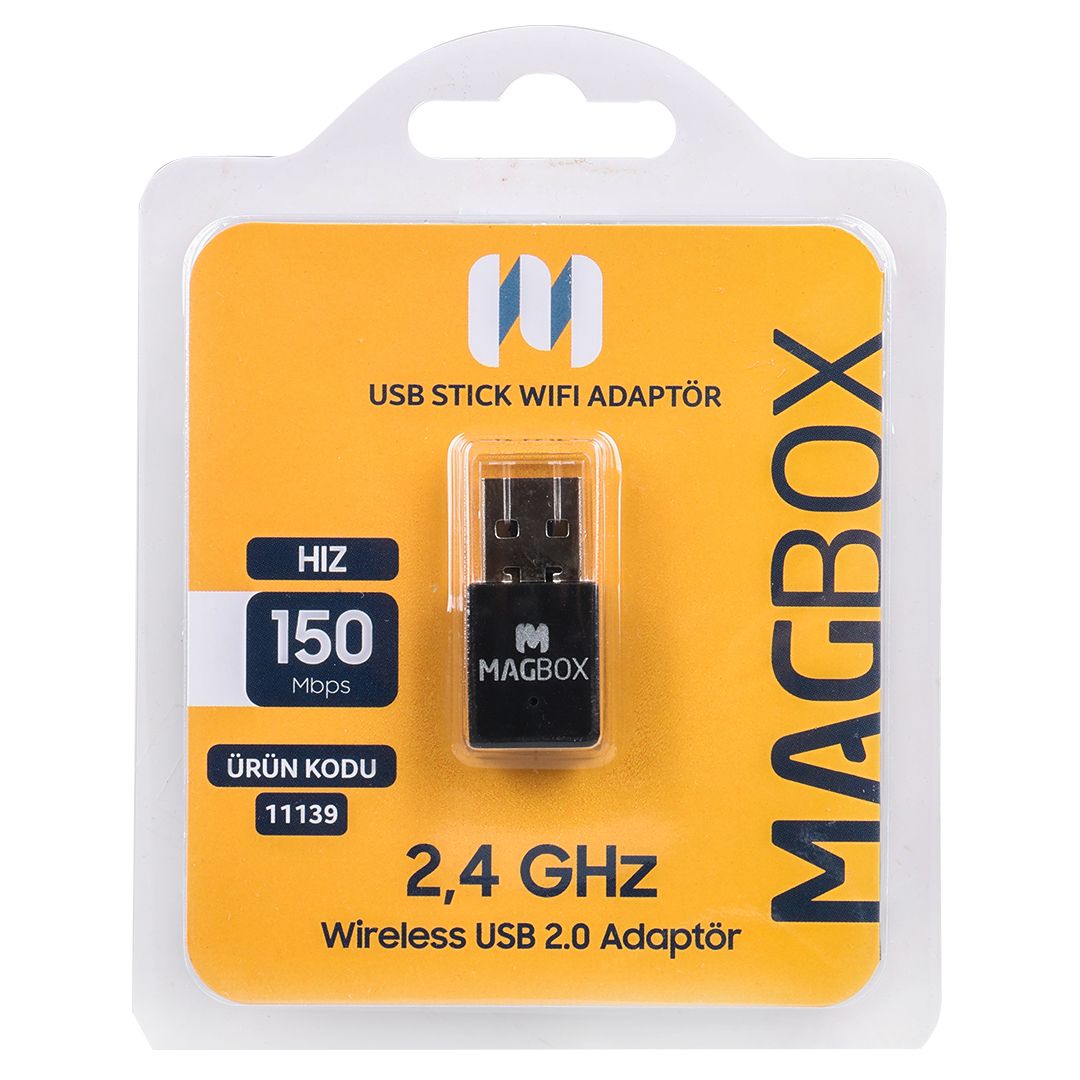  MAGBOX USB STICK MİNİ 802.11N WİFİ 7601 CHIPSET 2.4GHZ 150 MBPS IP UYDU ALICILARI İLE UYUMLU