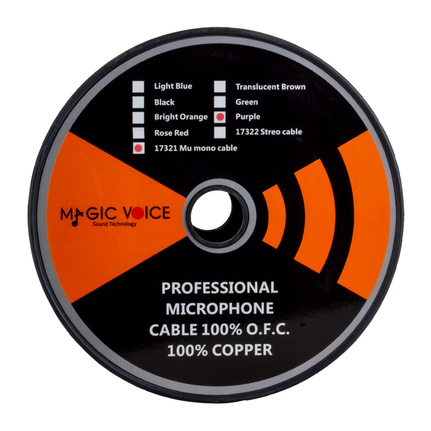  MAGICVOICE MİKROFON KABLOSU MONO 1. KALİTE 100M MOR