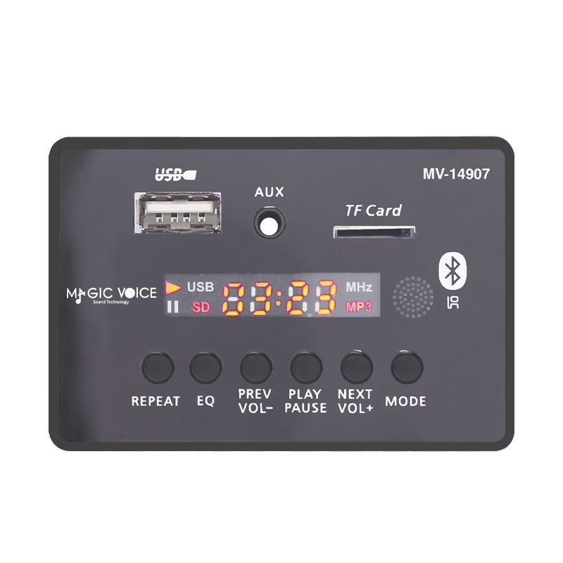  MAGİCVOİCE MV-14907 USB/SD/MIC/AUX/BLUETOOTH KUMANDALI EKRANLI OTO TEYP ÇEVİRİCİ DİJİTAL PLAYER BOARD