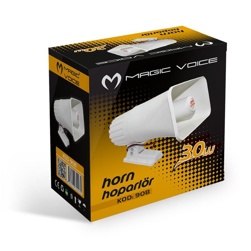  MAGICVOICE MV-908 30 WATT 8 OHM PLASTİK HORN HOPARLÖR