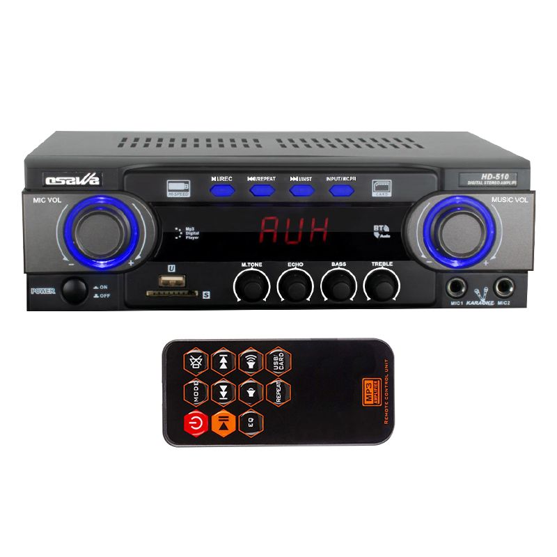  OSAWA HD-510 2X50 WATT 220V/12V GİRİŞ USB-SD -BT-UK TRAFOSUZ 2 MİK. GİRİŞLİ STEREO  ANFİ