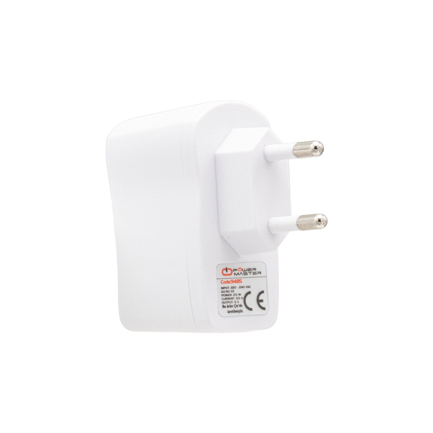  POWERMASTER 5 VOLT 0.5A 25W BEYAZ USB BAŞLIK ADAPTÖR