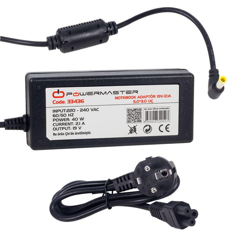 NOTEBOOK ADAPTÖR PM-33436 SAMSUNG 19V/2.1A 5.0*3.0 UÇ POWERMASTER