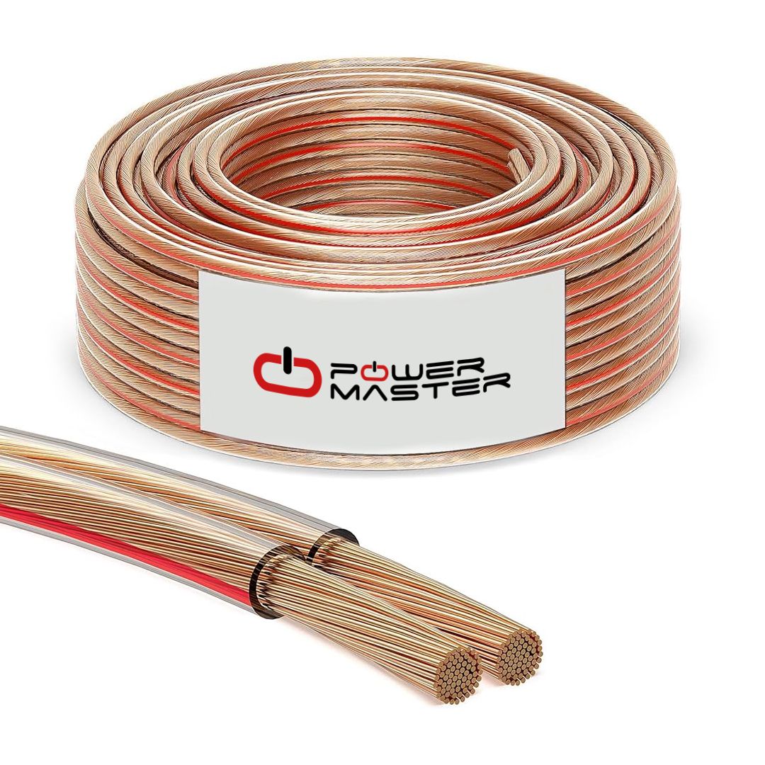  KABLO 2X2.5 ŞEFFAF KODLU BAKIR HOPARLÖR KABLOSU(100 MT) POWERMASTER FULL BAKIR