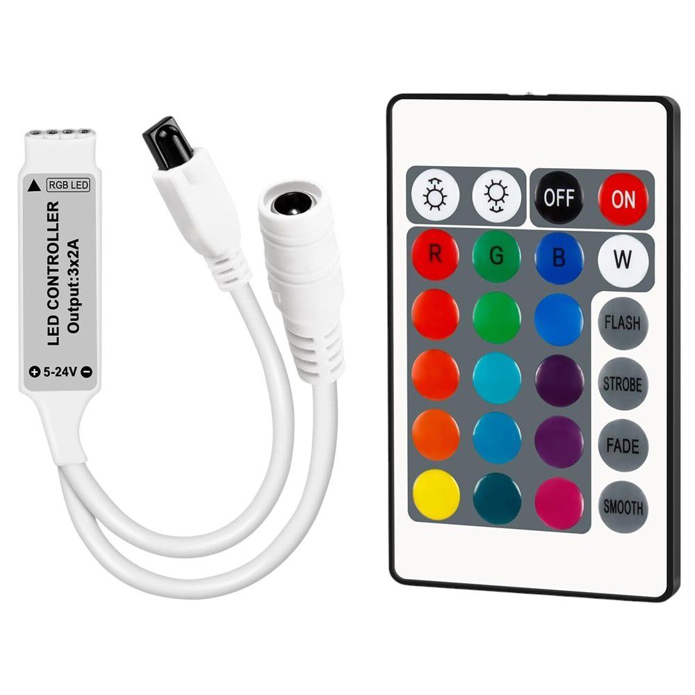 MİNİ 24 TUŞLU 5-12-24 VOLT 3X2 AMPER KUMANDALI LED RGB KONTROL CİHAZI