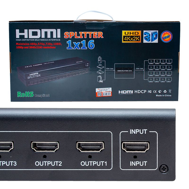  POWERMASTER PM-4948 16 PORT 1080P 4KX2K 3D 16 PORT HDMI SPLITTER DAĞITICI