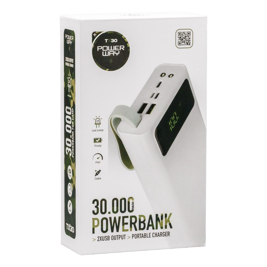  POWERWAY TX30 30000 MAH DİJİTAL GÖSTERGELİ POWERBANK