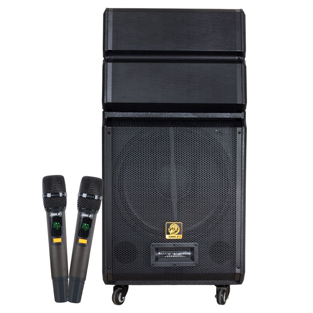 SHILE SL-1612B İKİ EL MİKROFONLU-KUMANDALI USB/SD/BT/FM TAŞINABİLİR HOPARLÖR