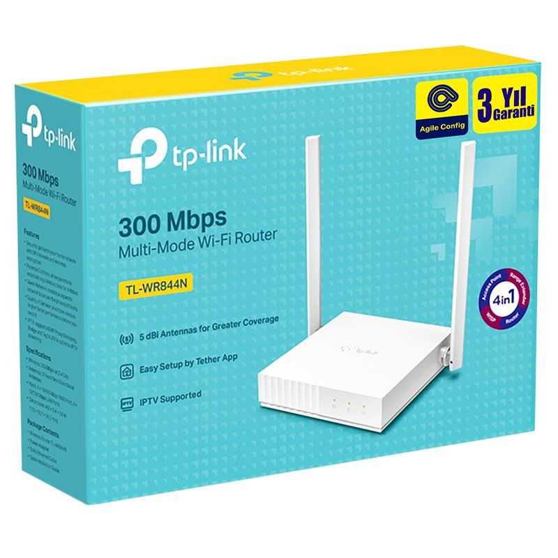  TP-LINK TL-WR844N 300MBPS 5DBI MULTI-MODE WIFI ROUTER (AGILE CONFIG)