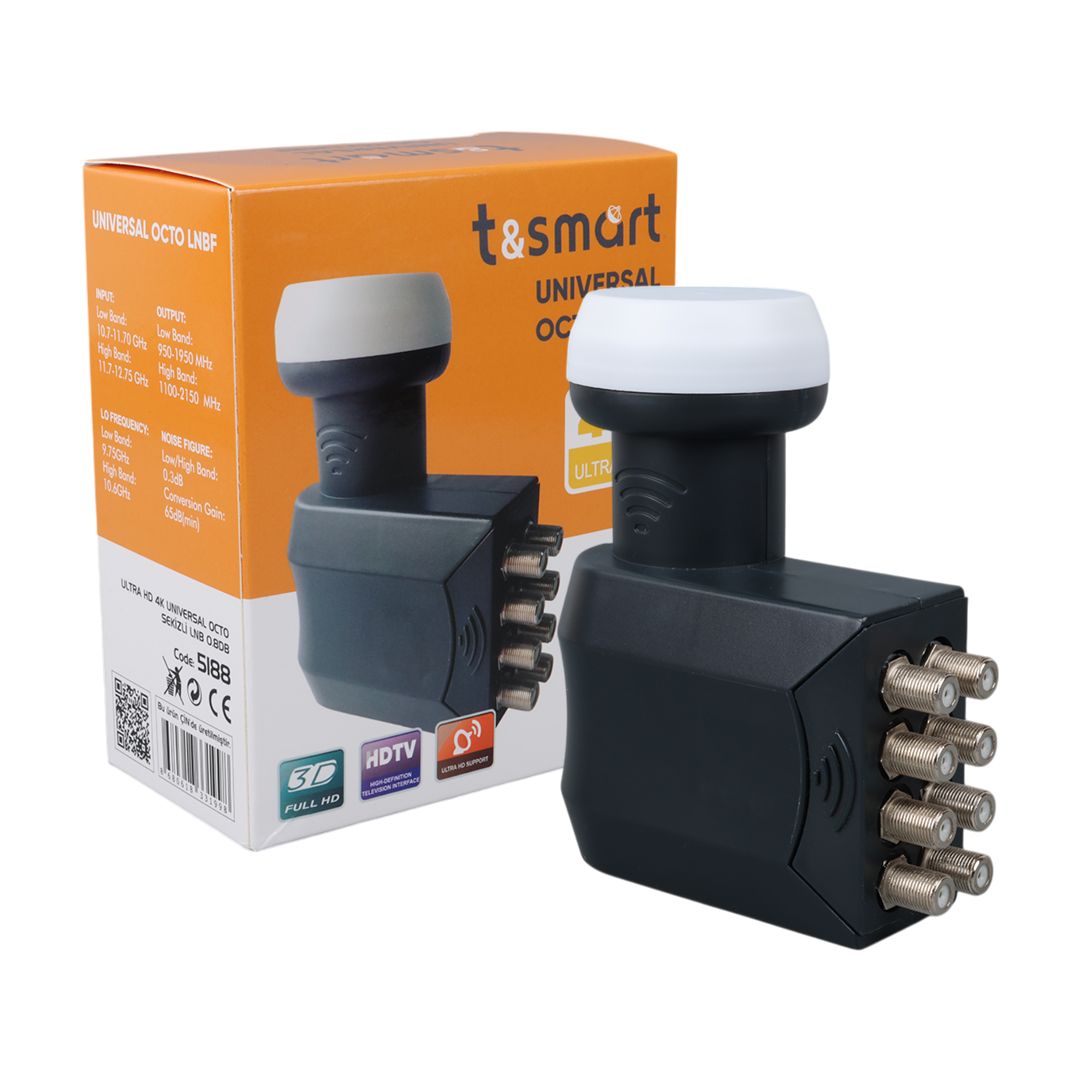  TSMART 0.8DB ULTRA HD 4K UNIVERSAL OCTO SEKİZ ÇIKIŞLI LNB