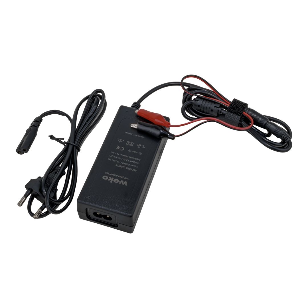  WEKO 12.6 VOLT - 3 AMPER 5.5*2.5 + KROKODİL UÇLU LEDLİ MASAÜSTÜ ŞARJ ADAPTÖRÜ (OUT:12V3A)