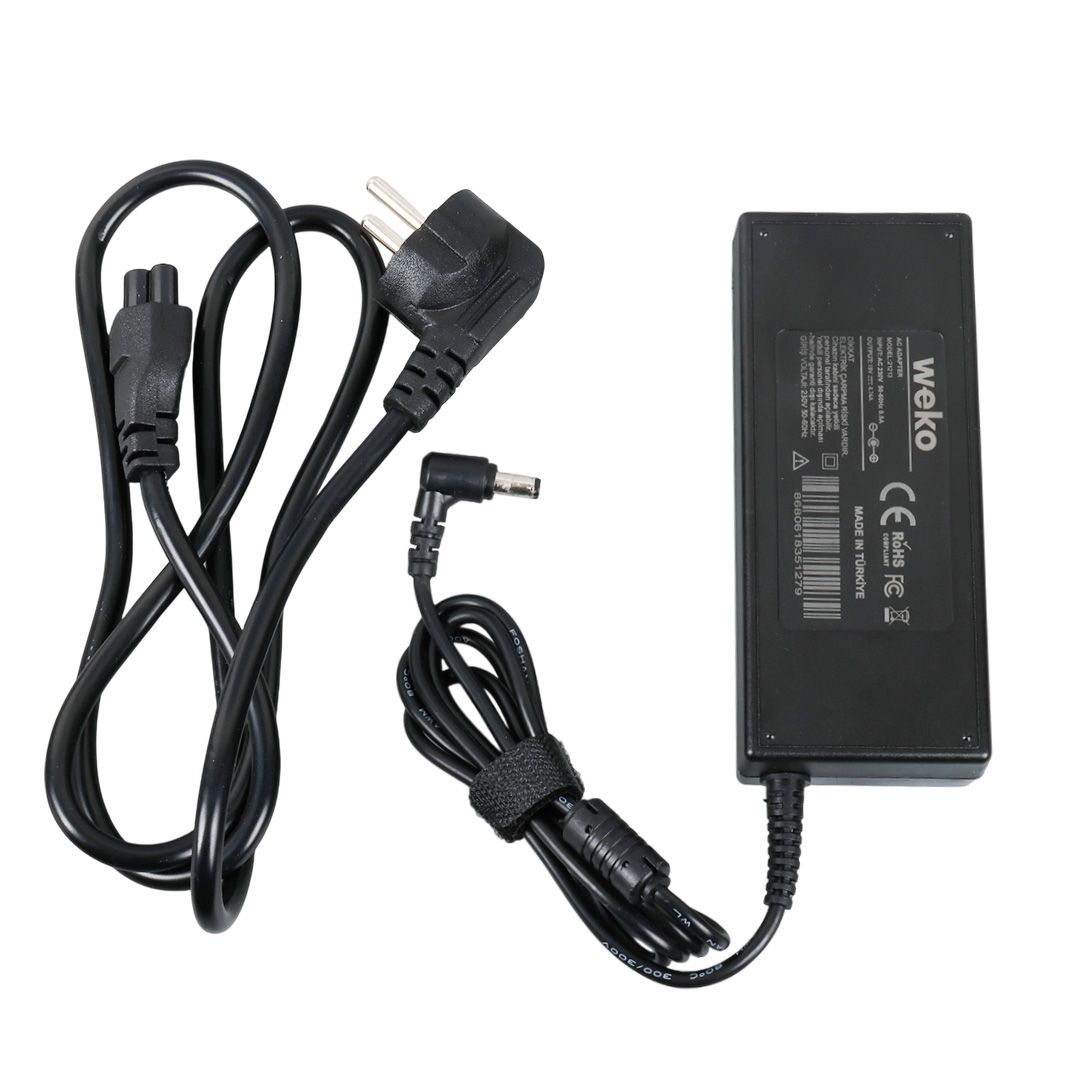  WEKO 19 VOLT 4.74 AMPER 90 WATT 5.5*2.5 UÇLU NOTEBOOK ADAPTÖR YERLİ ÜRETİM