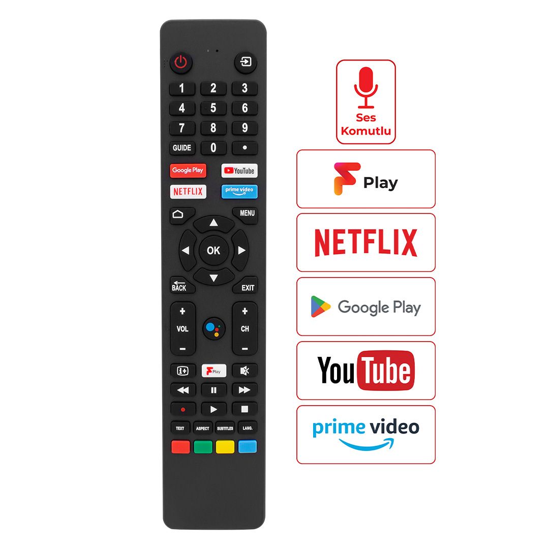 WEKO KL JVC RM-C3250 NETFLIX-PRIME VIDEO-GOOGLE PLAY-YOUTUBE TUŞLU LCD-LED TV KUMANDASI