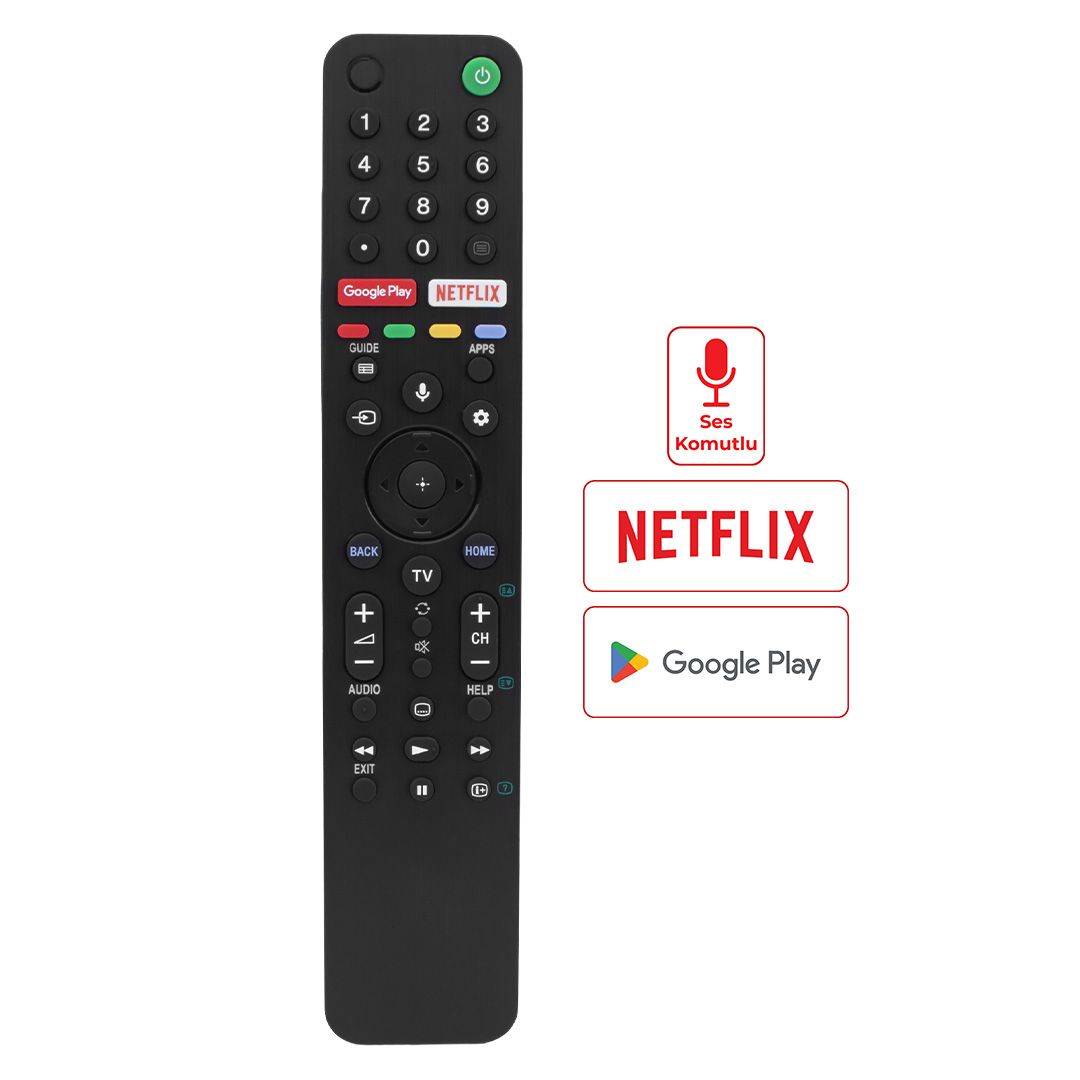 WEKO KL SONY RMF-TX500P NETFLIX-GOOGLE PLAY TUŞLU SES KOMUTLU LCD-LED TV KUMANDA