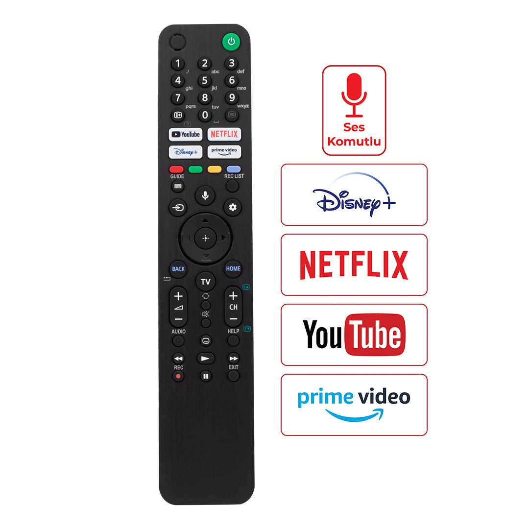 WEKO KL SONY RMF-TX520E NETFLIX- PRIME VIDEO- YOUTUBE TUŞLU SES KOMUTLU LCD-LED TV KUMANDA