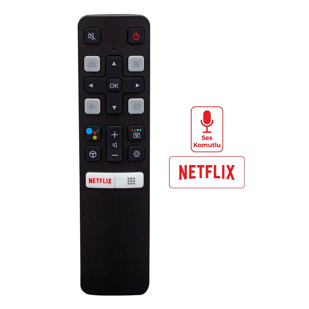 KL TCL RC 802V FMR1 50 - 55 ANDROID TV SESLİ KONTROL AKILLI LCD-LED TV KUMANDA