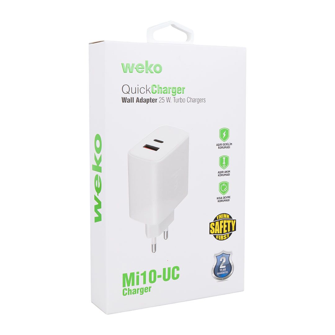  WEKO WK-21446 S11-UC 25 WATT 3.0 AMPER TYPE-C + USB ŞARJ BAŞLIK ADAPTÖRÜ