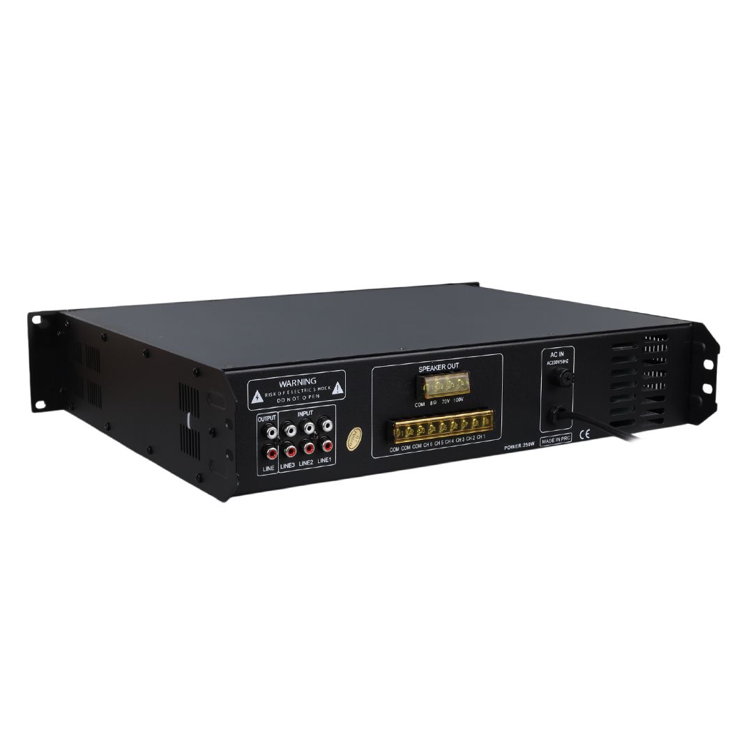  WESTA WM-2250U 250 WATT 100 VOLT USB/MP3/BLUETOOTH 6 BÖLGELİ TRAFOLU MIXER ANFİ