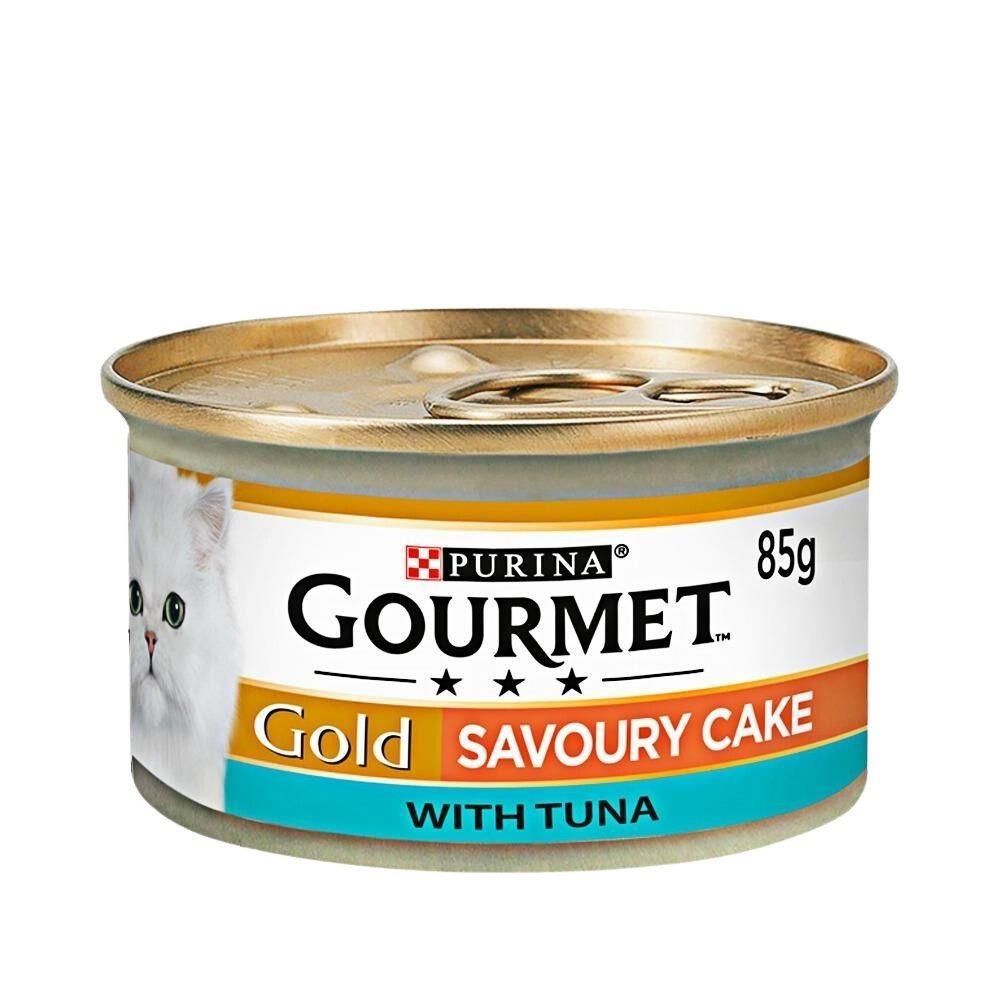Gourmet Gold Savoury Cake Ton Balıklı Yetişkin Kedi Konservesi 85 gr 12 Adet
