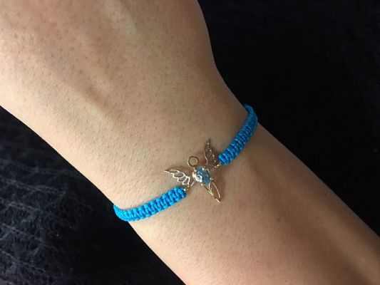  Güç Meleği Mavi Topaz Altın Bileklik (Sandalfon)