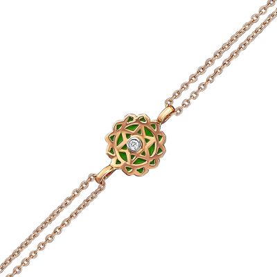  Pırlantalı Kalp Çakrası (Anahata) Bileklik